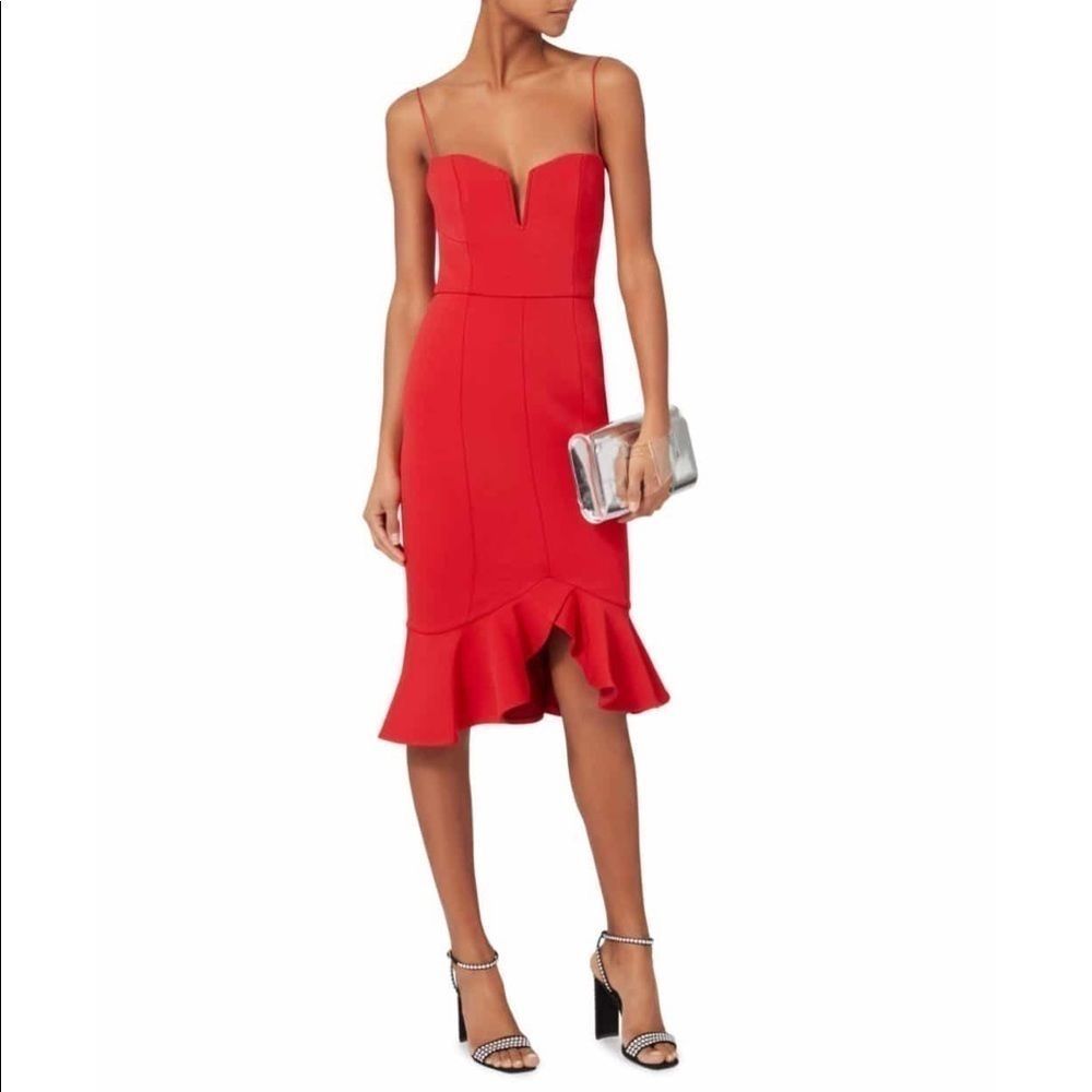 Red Flip Hem Bra Dress